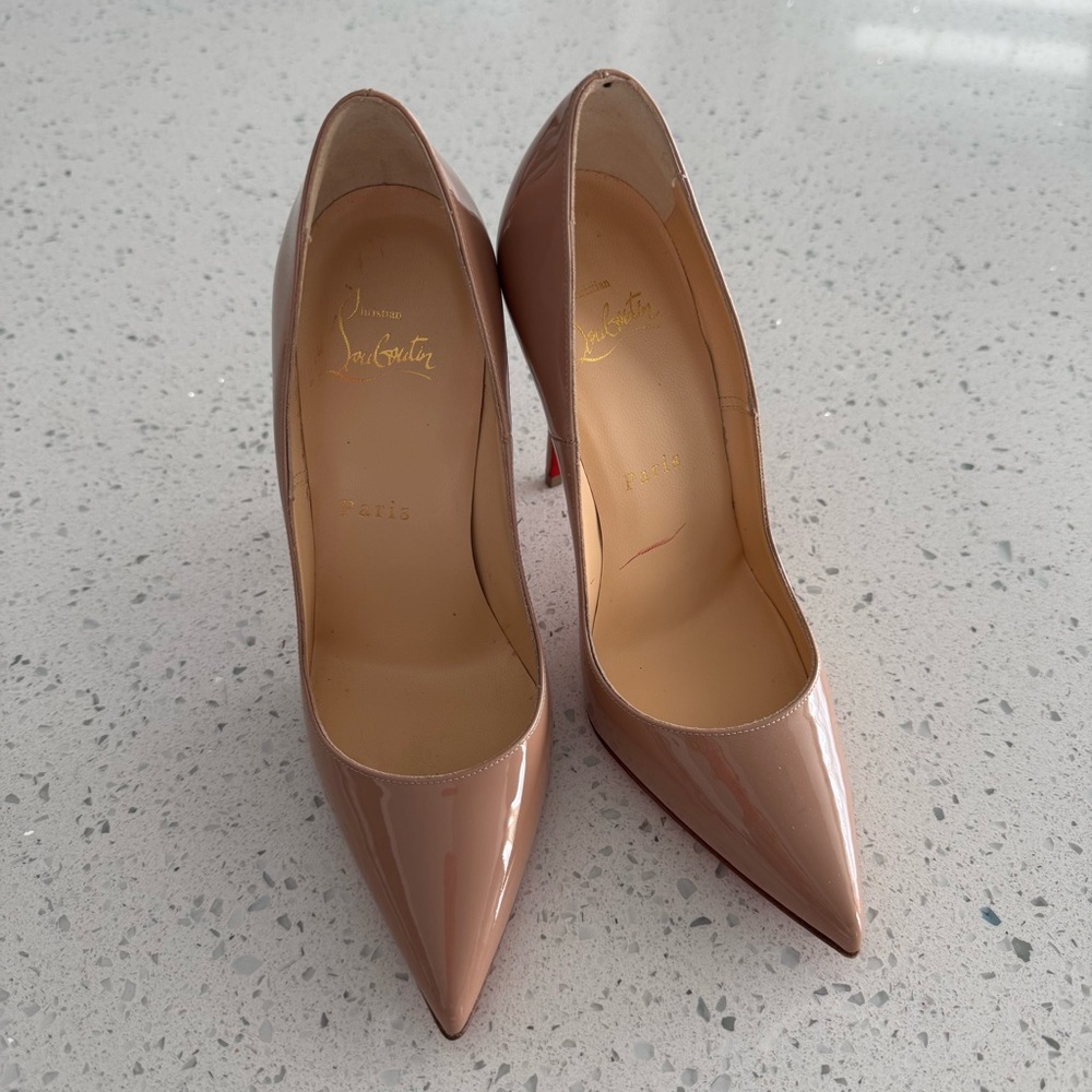 Christian Louboutin Nude Patent Leather Heels - Picture 3 of 10
